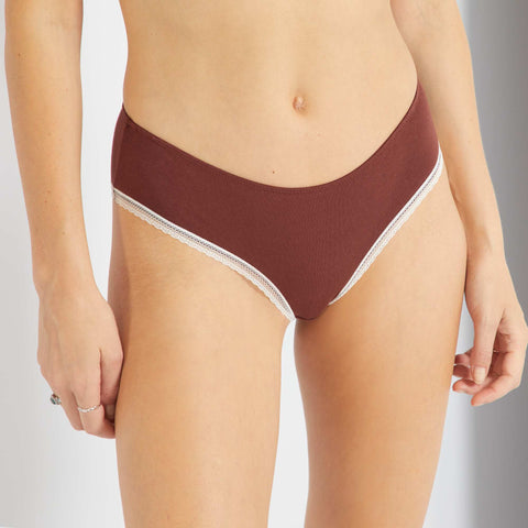 Shorty coton galons dentelle