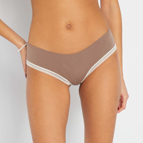 Shorty coton galons dentelle