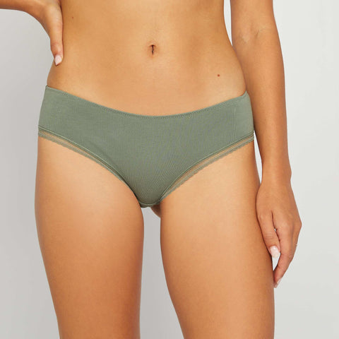 Shorty coton galons dentelle