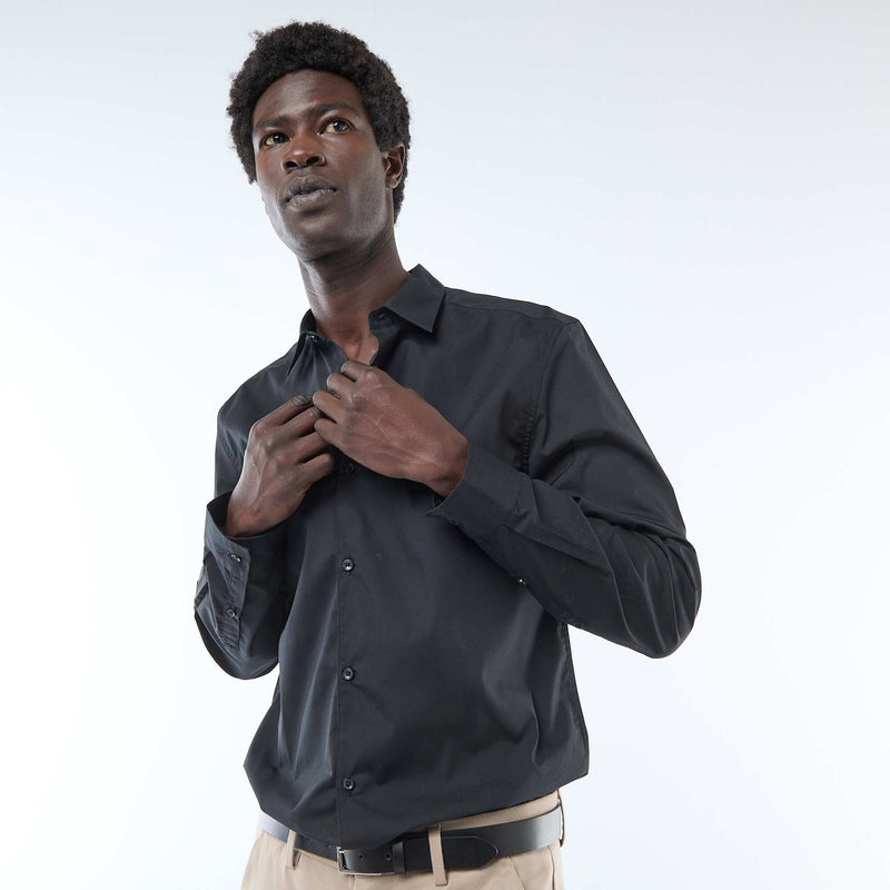 Chemise droite – Noir – Kiabi Maroc