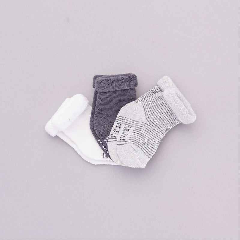 Lot de 3 paires de chaussettes naissance – gris – Kiabi Maroc