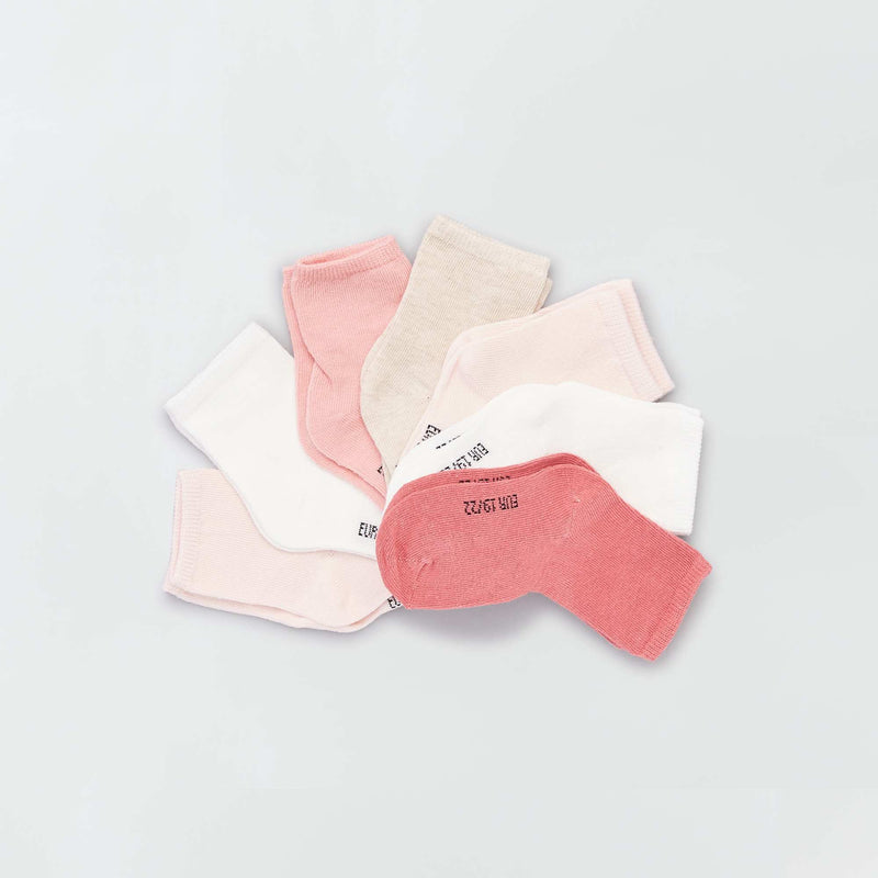 Lot de 7 paires de chaussettes – rose – Kiabi Maroc