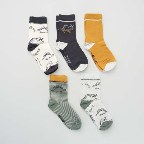 Chaussettes avec imprimés fantaisie - Lot de 5