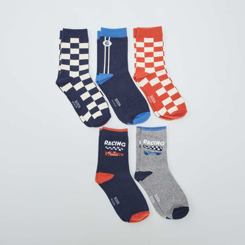 Chaussettes avec imprimés fantaisie - Lot de 5