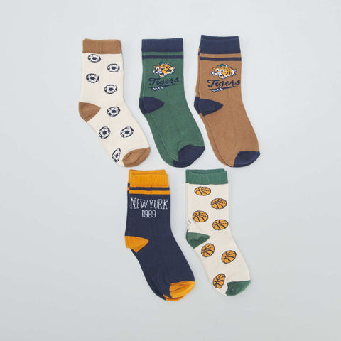 Chaussettes avec imprimés fantaisie - Lot de 5