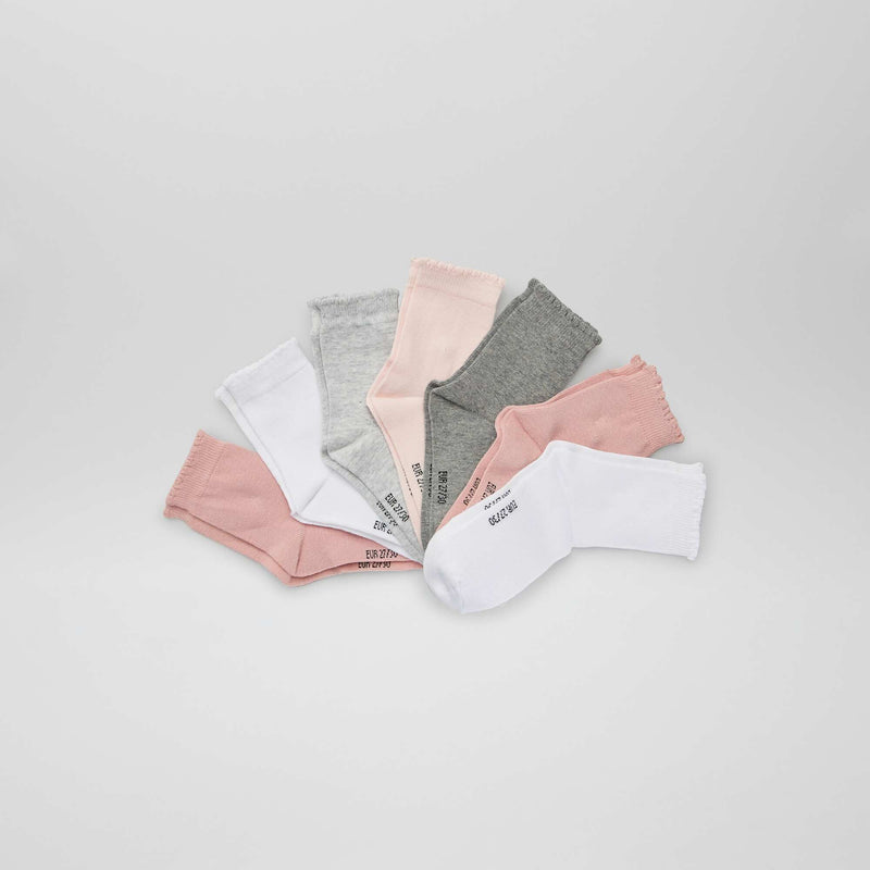 Lot de 7 paires de chaussettes – rose/gris/blanc – Kiabi Maroc