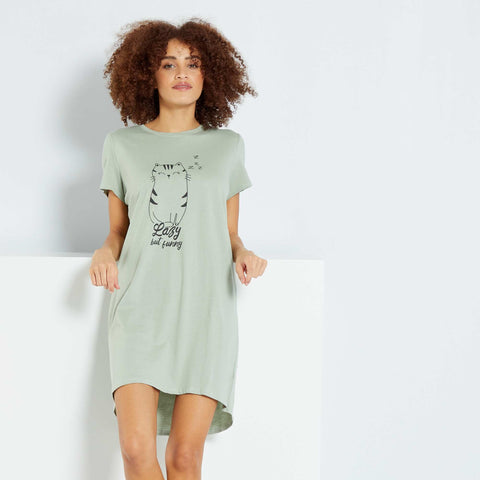 Chemise de nuit imprimé message