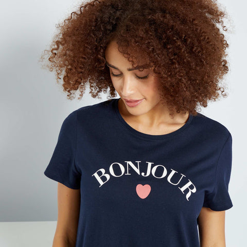 Chemise de nuit imprimé message