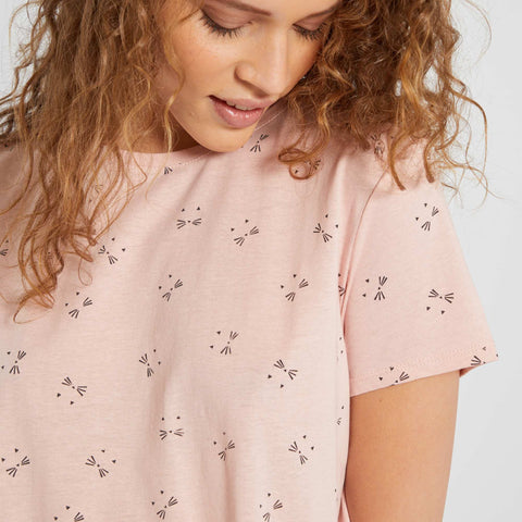 Chemise de nuit imprimé message