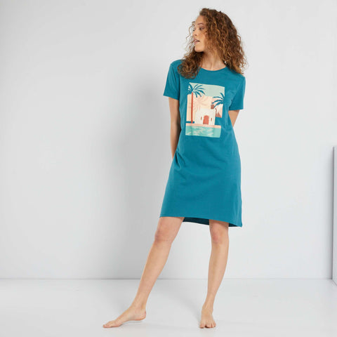 Chemise de nuit imprimé message