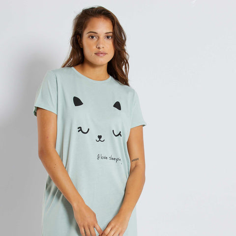 Chemise de nuit imprimé message