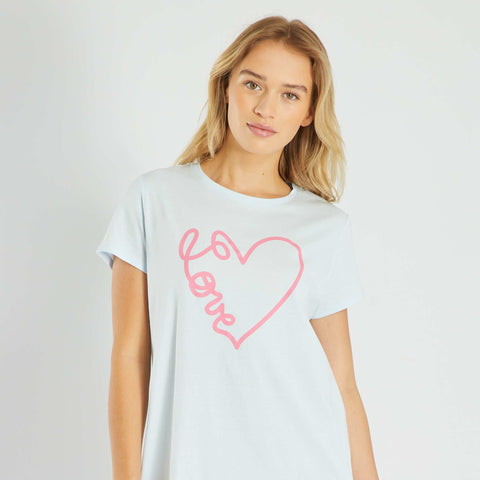 Chemise de nuit imprimé message