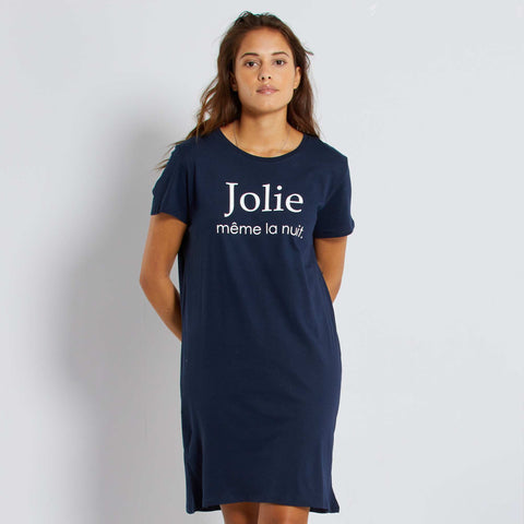 Chemise de nuit imprimé message