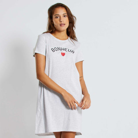 Chemise de nuit imprimé message