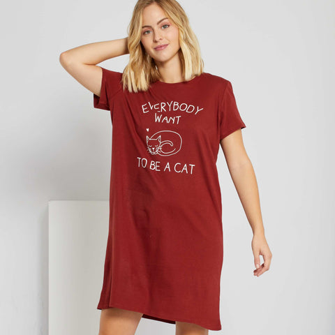 Chemise de nuit imprimé message