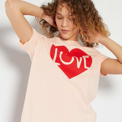 Chemise de nuit imprimé message