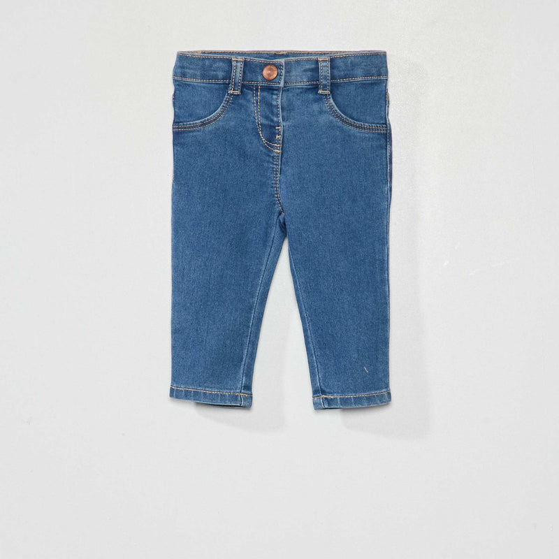 Jean slim stretch à taille ajustable – Bleu – Kiabi Maroc