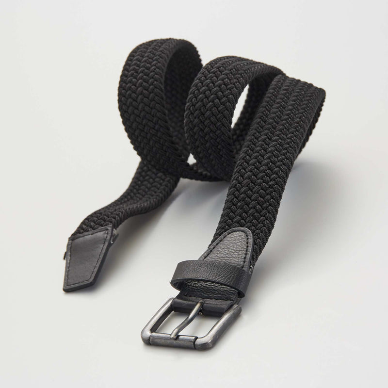 Ceinture tressée élastique – Noir – Kiabi Maroc