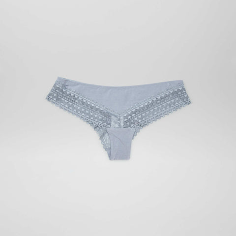 Lot de 3 tangas coton et dentelle