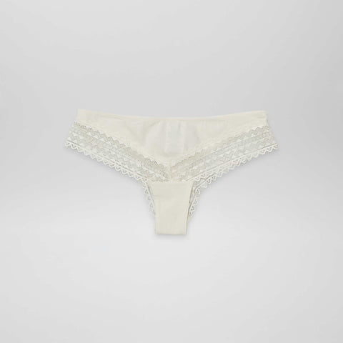 Lot de 3 tangas coton et dentelle