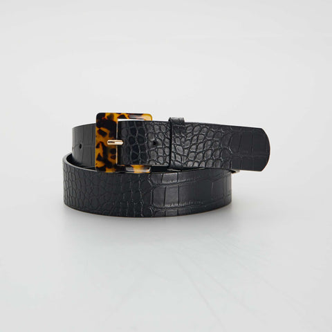 Ceinture à boucle effet écaille