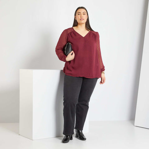 Blouse avec plumetis