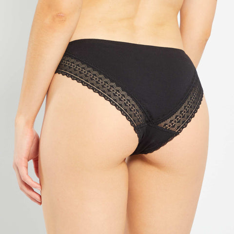 Lot de 3 culottes coton dentelle
