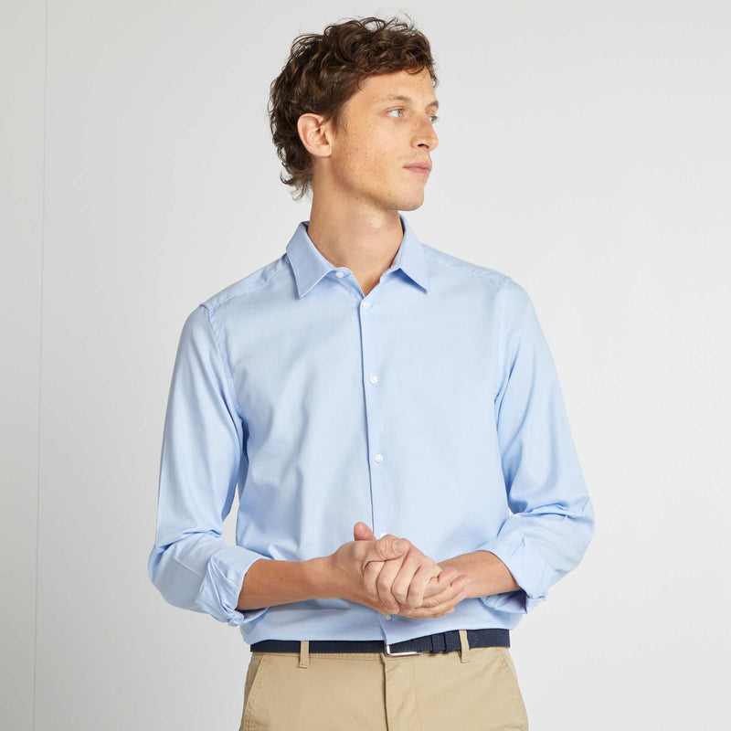 Chemise droite unie – bleu ciel – Kiabi Maroc