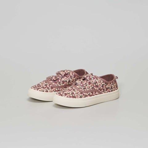 Baskets en toile imprimé 'pois'