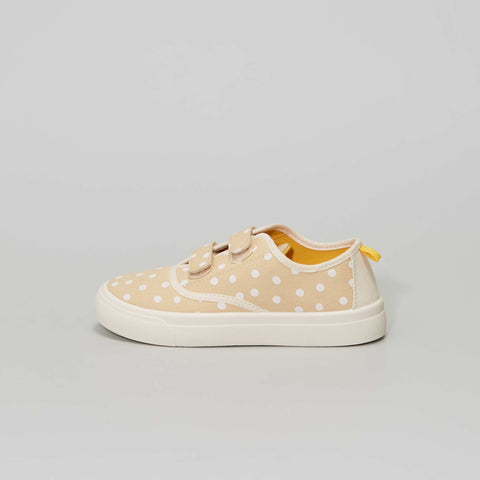 Baskets en toile imprimé 'pois'