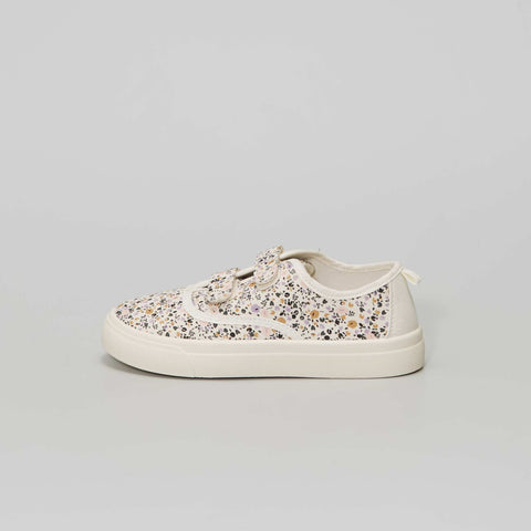 Baskets en toile imprimé 'pois'