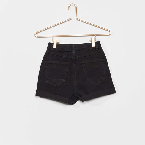Short en jean taille ajustable