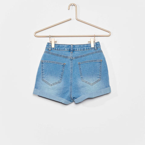Short en jean taille ajustable