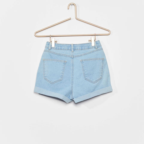 Short en jean taille ajustable