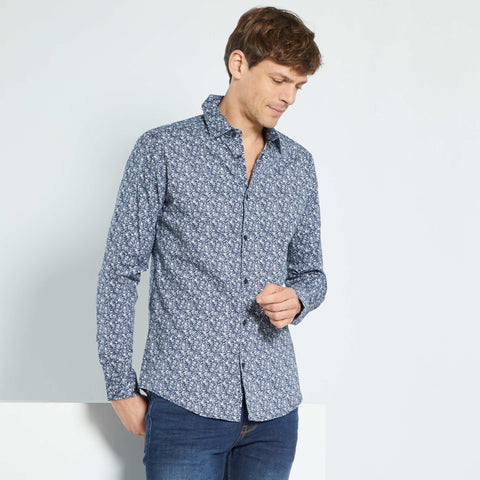 Chemise slim à motifs