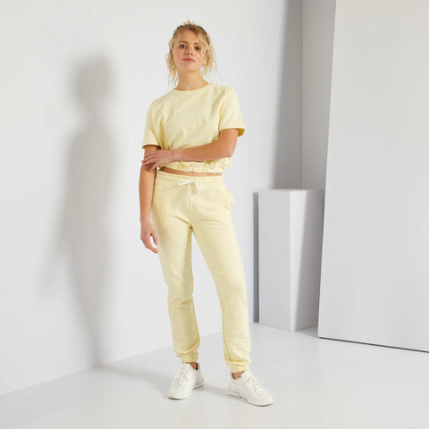 T-shirt cropped en molleton
