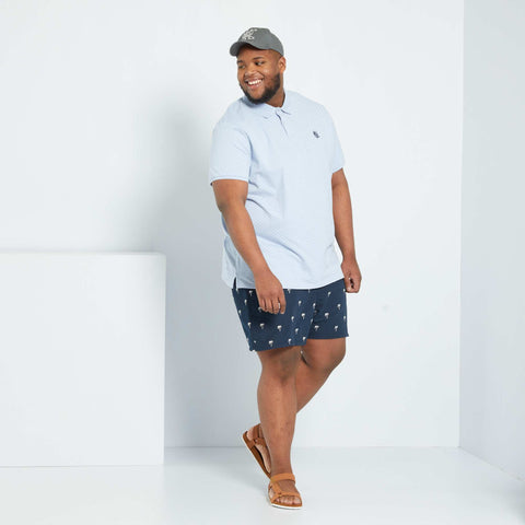 Short de bain avec broderie 'palmiers'