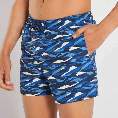 Short de bain fantaisie en microfibre