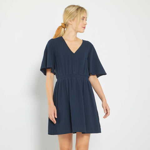Robe courte en gaze de coton