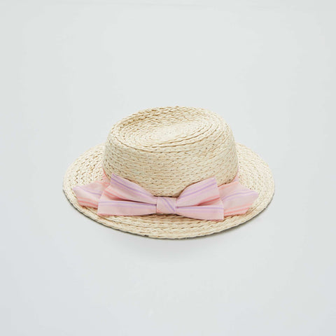 Chapeau de paille avec ruban