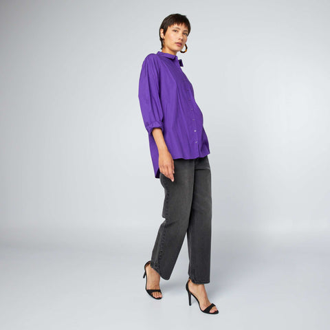 Chemise unie en popeline