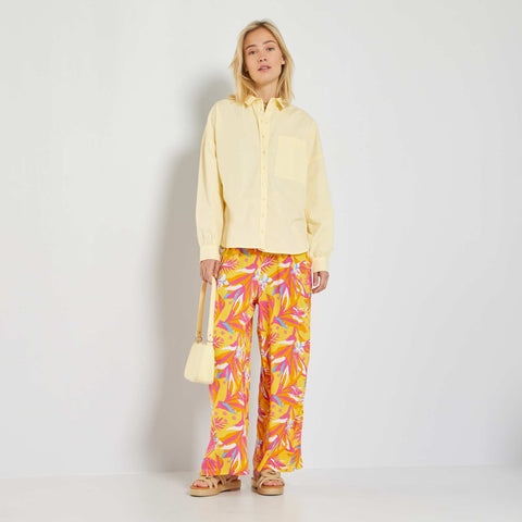 Chemise unie en popeline