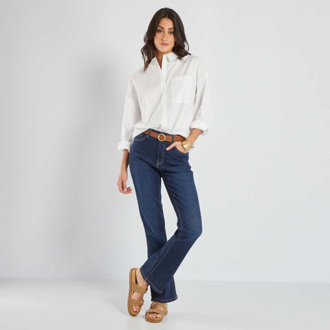 Chemise unie en popeline