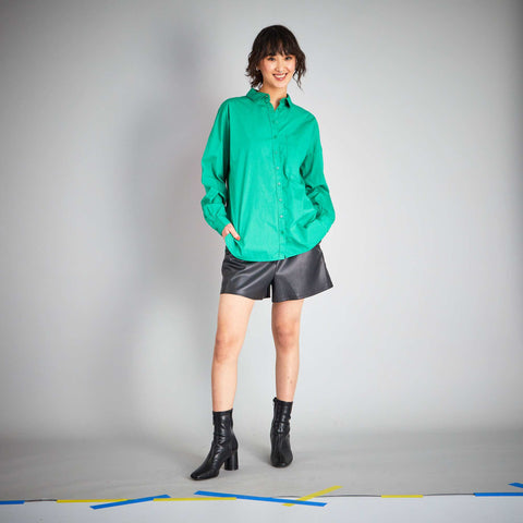 Chemise unie en popeline