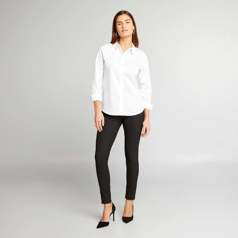 Chemise à coupe ajustée col italien