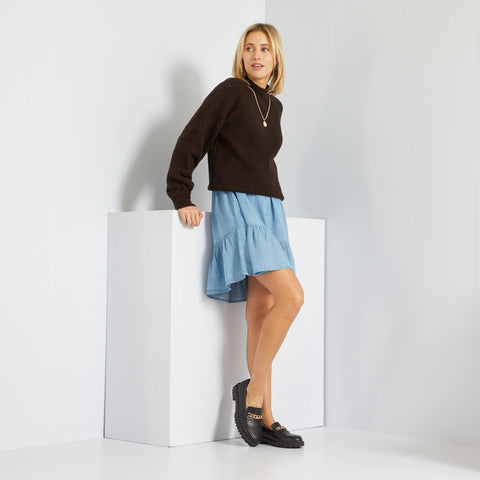Pull en maille avec col cheminé