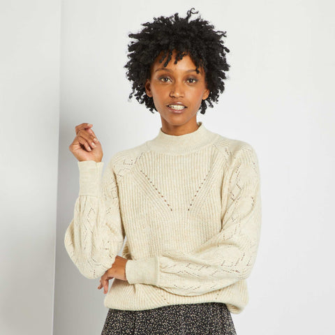 Pull en maille avec col cheminé