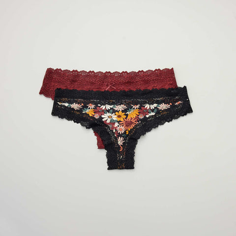 noir fleurs/bordeaux
