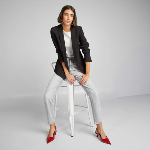 Veste blazer mi-longue