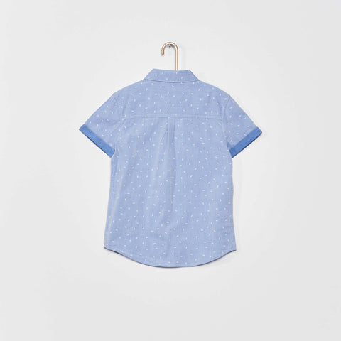 Chemise manches courtes imprimé 'moustache'